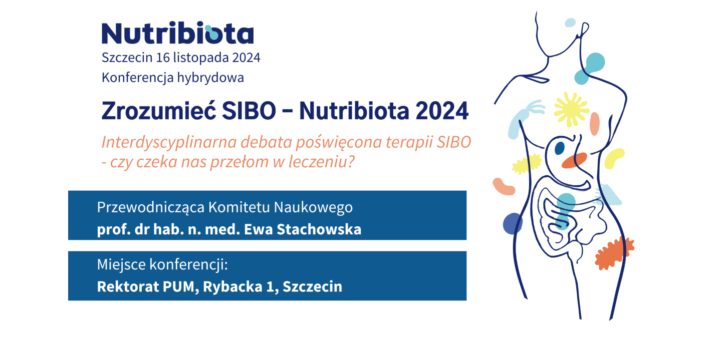 Plakt zapowiadający konferencję hybrydową Nutribiota 2024